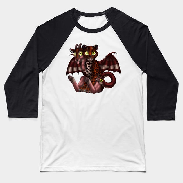 Chimera Cubs: Red Leopard Baseball T-Shirt by spyroid101